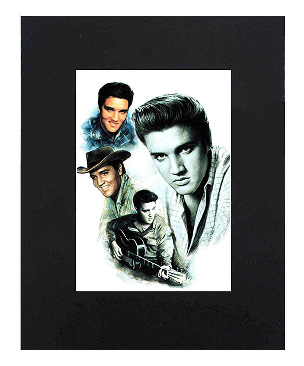 XQArtStudio Elvis Presley Portrait Art Artworks Print Picture Photograph Mini Poster Gift Wall Decor Display Size with Matted 8x10