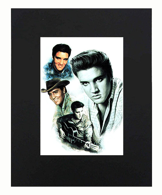 XQArtStudio Elvis Presley Portrait Art Artworks Print Picture Photograph Mini Poster Gift Wall Decor Display Size with Matted 8x10