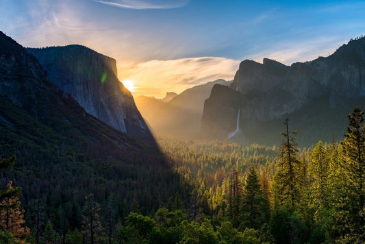 Tunnel View Yosemite Valley Yosemite National Park California Photo Photograph Mountain Nature Landscape Scenic Scenery Parks Picture America Sunset Sunrise Cool Wall Decor Art Print Poster 18x12
