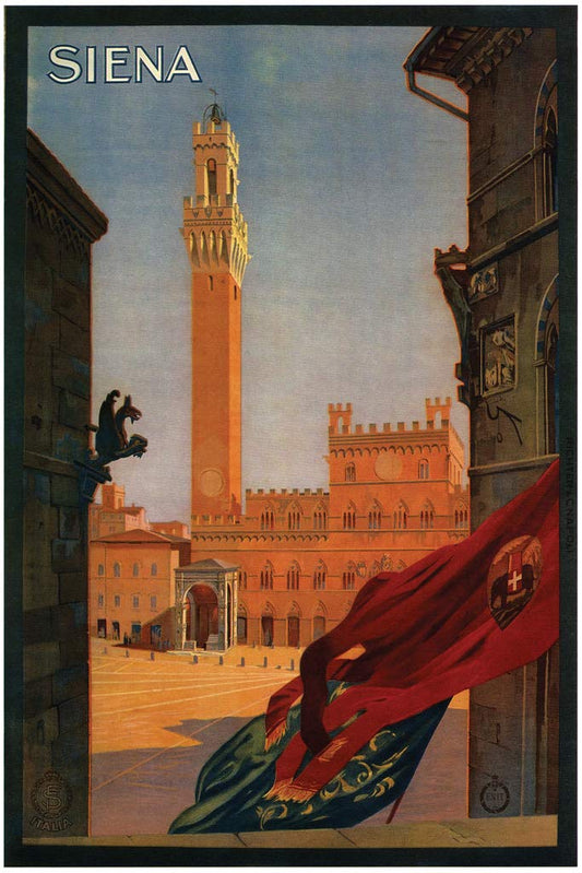 Siena Italy Town Square Vintage Travel Cool Wall Decor Art Print Poster 12x18