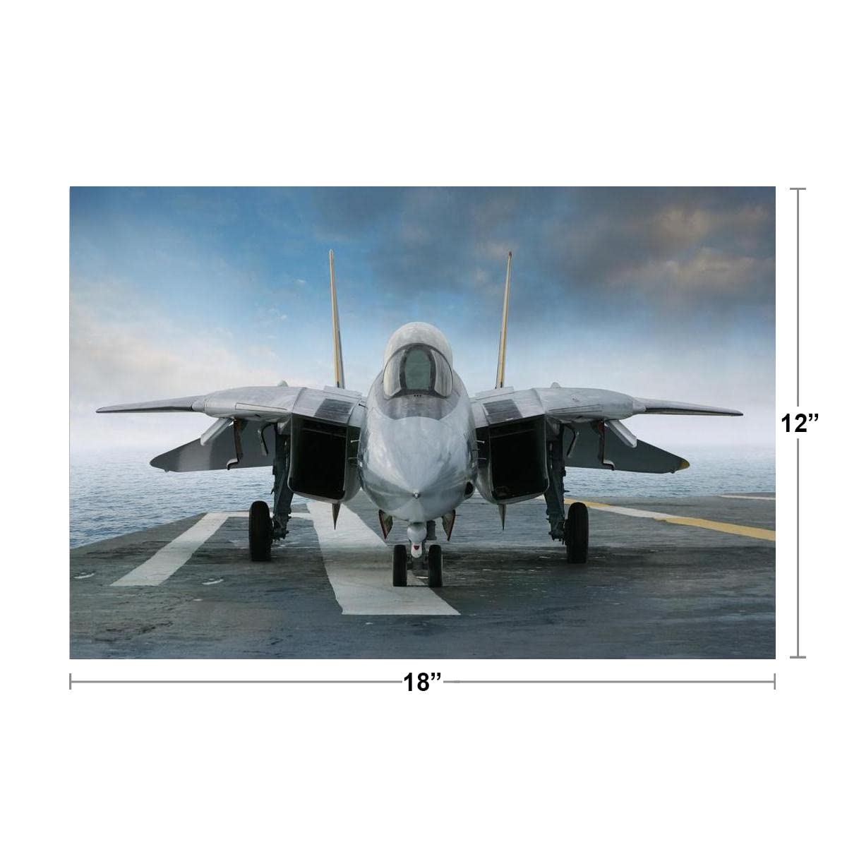 F 14 Tomcat Aircraft Fighter Jet On Carrier Deck Photo Cool Wall Decor Art Print Poster 18x12