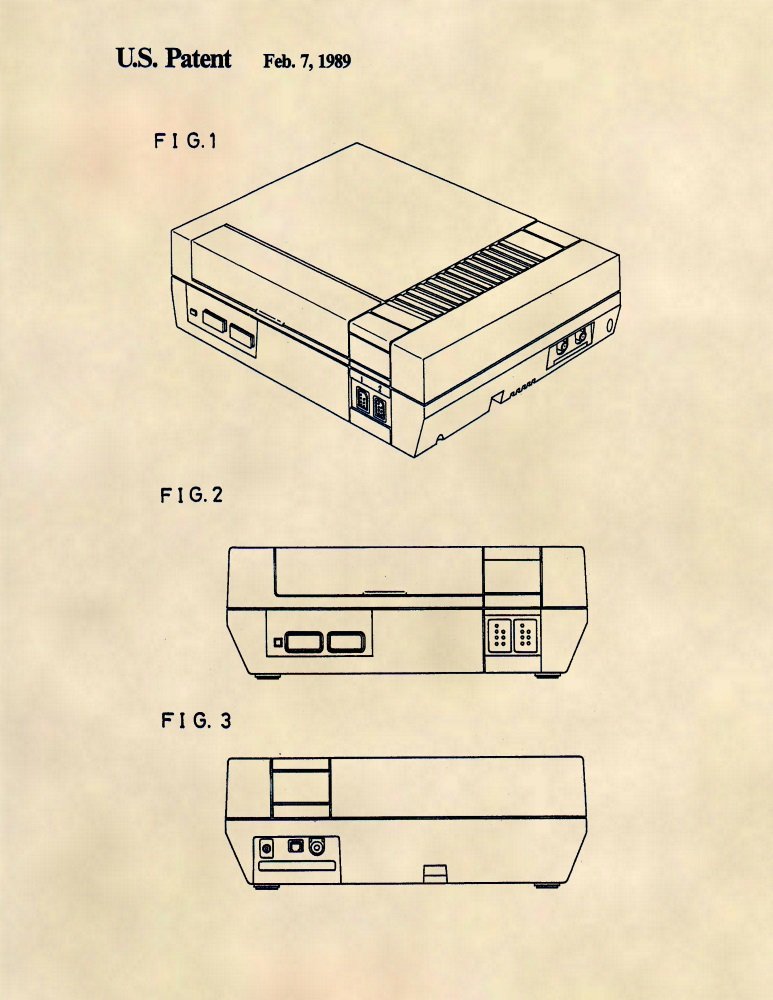 Patent Prints - Nintendo Console Patent Art - NES Game Room Art- Patent Art Poster (8.5 x 11) - 337