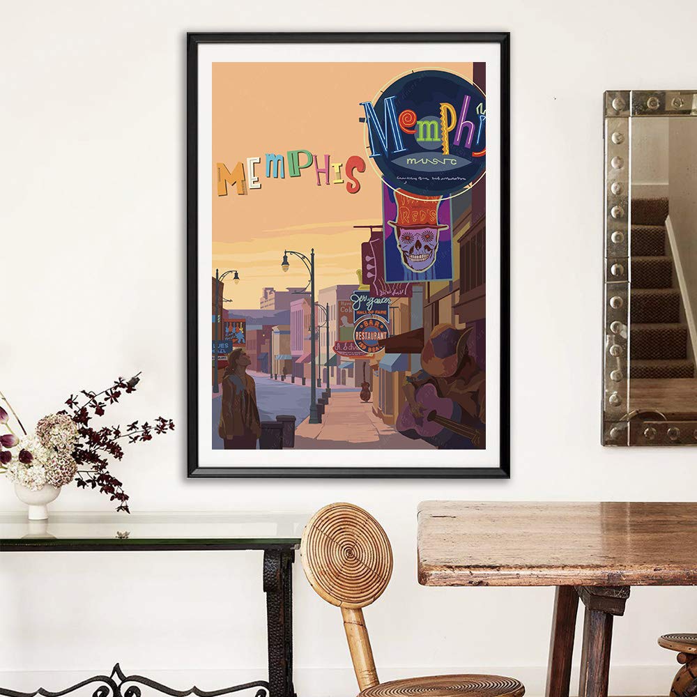 USA Memphis Beale Street America Vintage Travel Poster Art Print Painting Home Decoration Gift