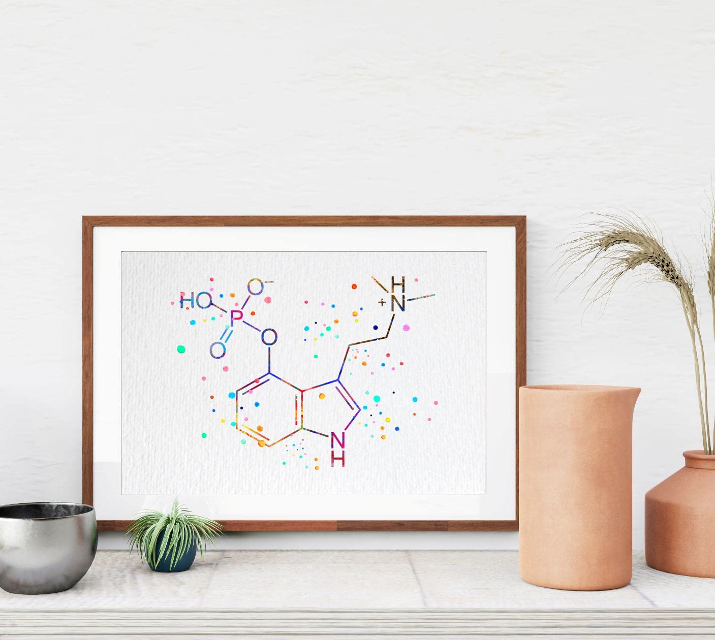 Dignovel Studios 8X10 Unframed Psilocybin Molecule Chemistry Magic Mushroom Nerd Science Biology Medical Art Watercolor Art Print Poster Wall Art Nursery Kids Office Home Decor DN593