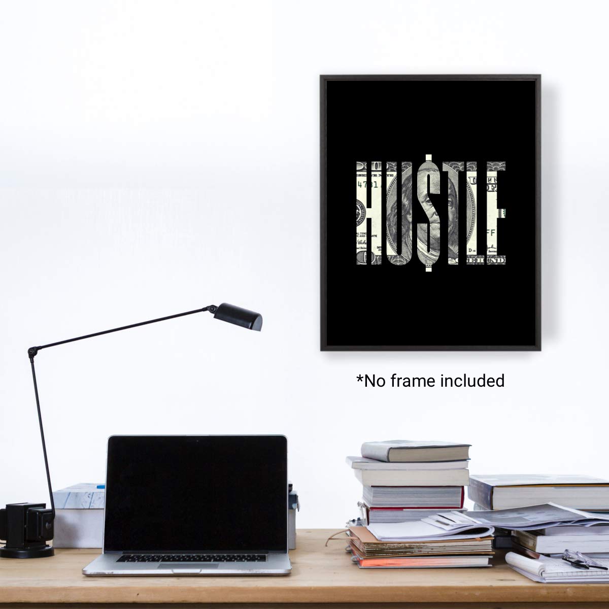 unoXdos Hustle Poster 11x14 College Room & Office Décor Hangings – Unframed – Positive Quote | Inspirational Wall Art | Motivational Poster | Typography Print | Graffiti Wall Hanging (Black)