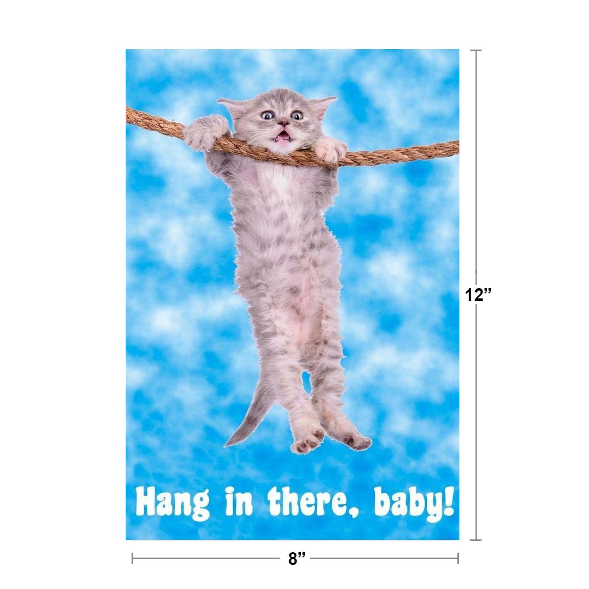 Hang in There Baby Retro Hang in There Cat Poster Funny Wall Posters Kitten Posters for Wall Motivational Cat Poster Funny Cat Poster Inspirational Cat Poster Thick Paper Sign Print Picture 8x12