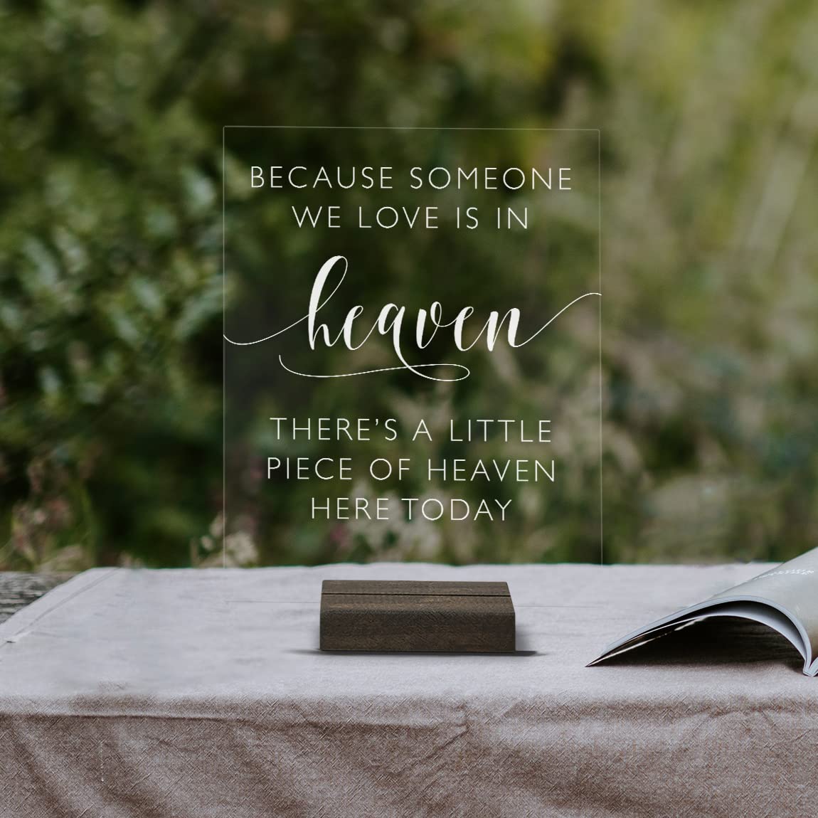 Memorial Table Acrylic Wedding Sign - High Quality & Durable - Express Eternal Love & Timeless Elegance - Perfect for Special Event, Reception & Decorations | (8x10, Clear Acrylic Stand)