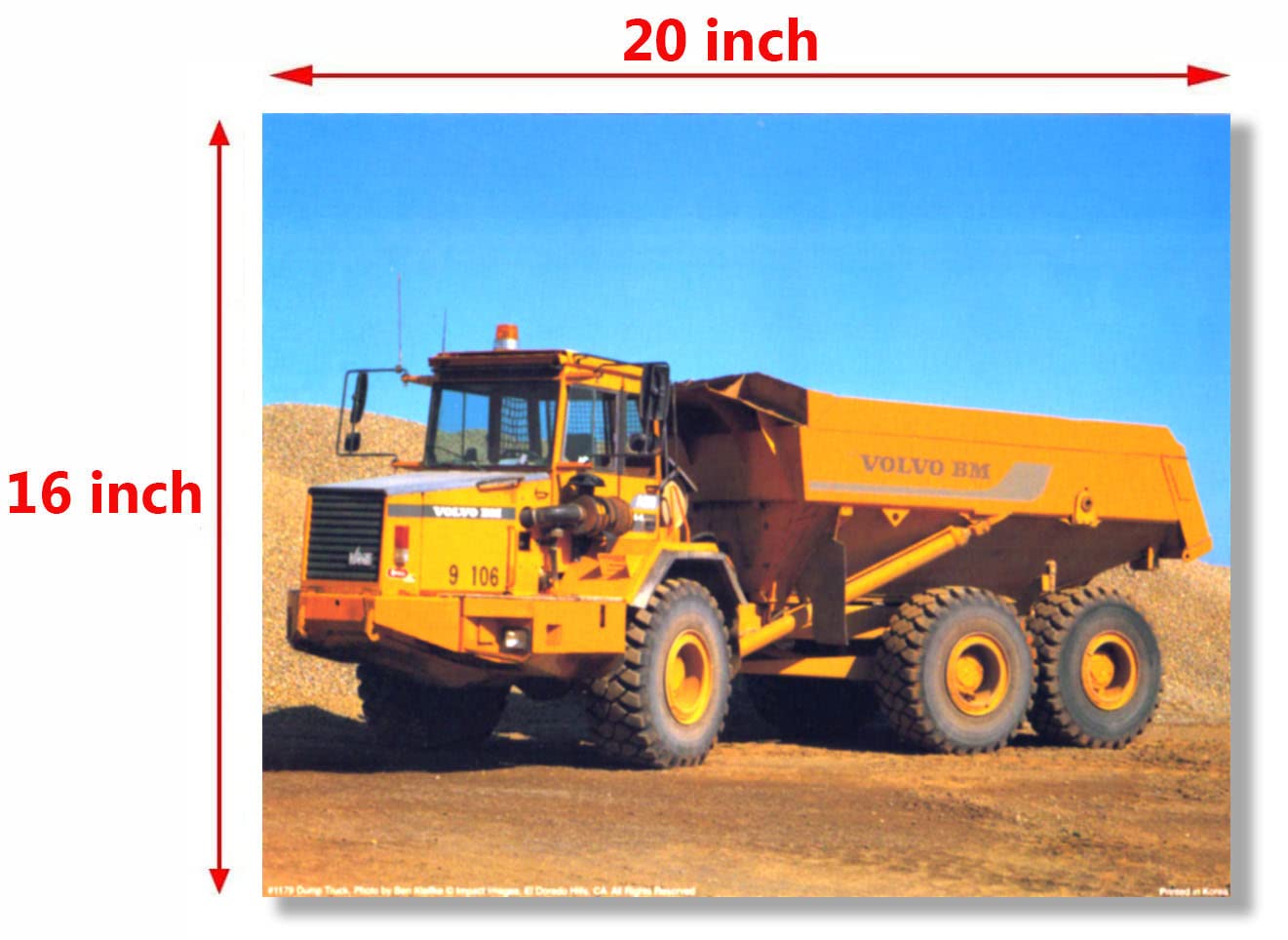 Truck Construction Volvo BM 6x6 A30 Dump Vehicle Wall Decor Art Print Poster (16x20)