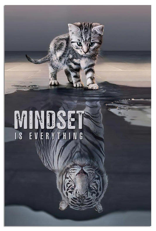 Inspirational Quotes Poster,Mindset Is Everything,Motivational Canvas Wall Art For Living Room Decor Aesthetic Vintage Posters & Prints Canvas Paintings Wall Art Over Bed Wall Unframed 12x18 inches