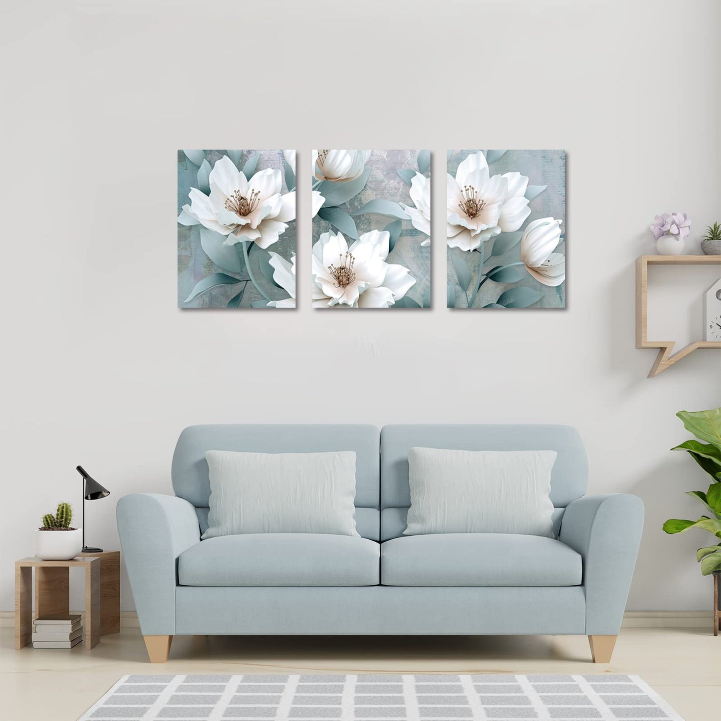 Floral Wall Art Botanical Prints & Posters Floral Canvas Wall Prints Flower Pictures Wall Decor for Living Room, Bathroom Bedroom Kitchen Bathroom Wall Decor, Unframed Set of 3, 12x16 inches