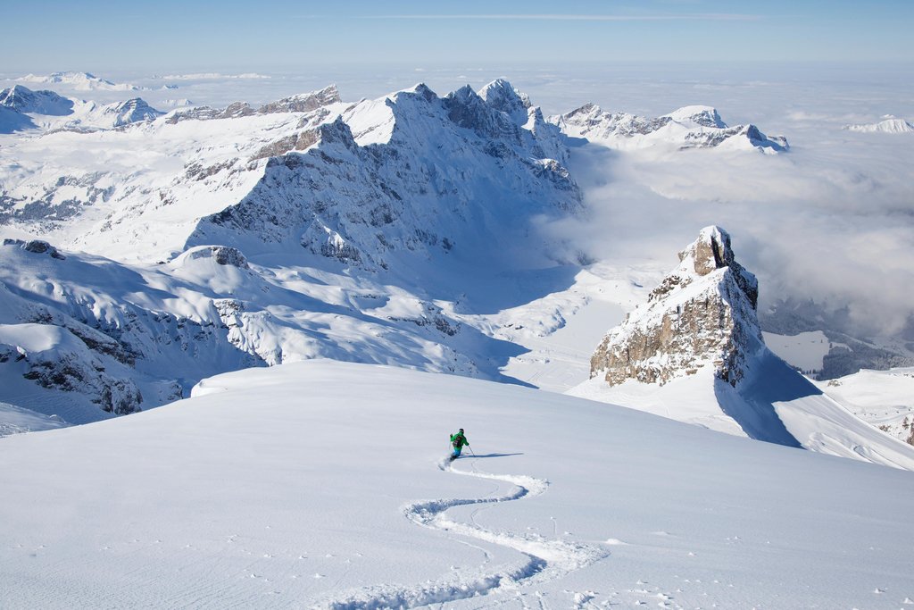 Off Piste Backcountry Skier in Powder Snow Photo Photograph Cool Wall Decor Art Print Poster 18x12