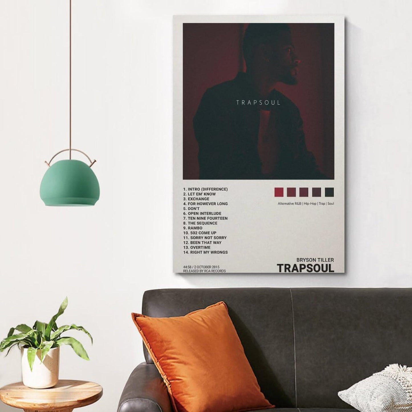 OrdaLi Bryson Poster Tiller Trapsoul Music Album Cover Canvas Poster Wall Art Decoration Print Picture Canvas Mural Suitable for Living Room Bedroom Decoration 08x12inch(20x30cm) Unframe-style