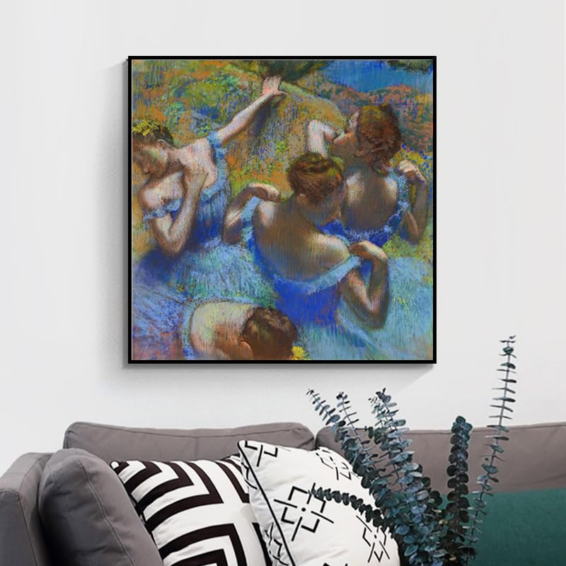 Edgar Degas Wall Decor Blue Dancer Poster - Impressionist Painting Modern Wall Decor Vintage Poster Print Suitable for Bedroom Living Room Office Cool Wall Decor Unframed (12x12in/30x30cm)