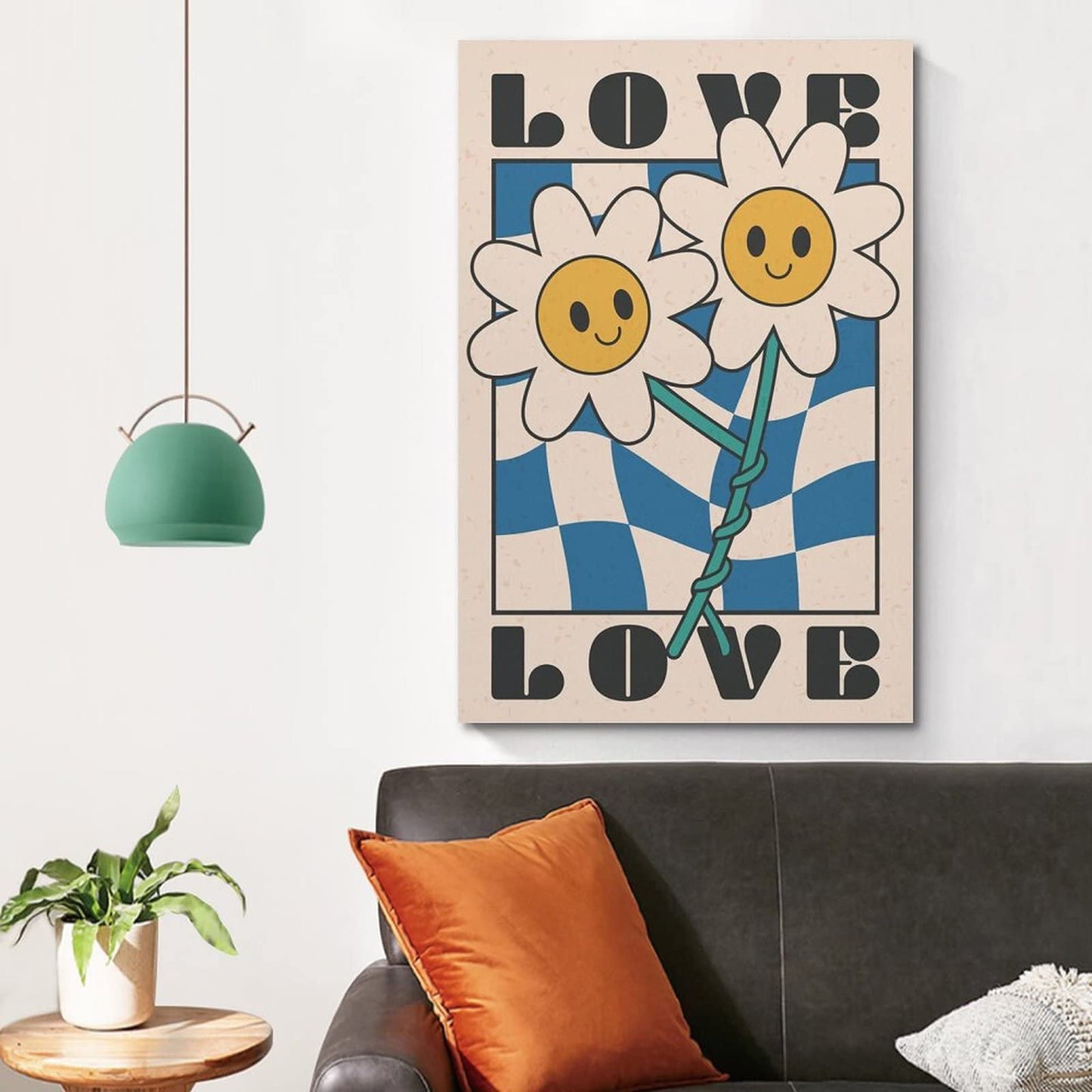 Smile Flower Poster Vintage Posters Retro Aesthetic Room Decor Poster Decorative Painting Canvas Wall Art Living Room Posters Bedroom Painting 12x18inch(30x45cm)