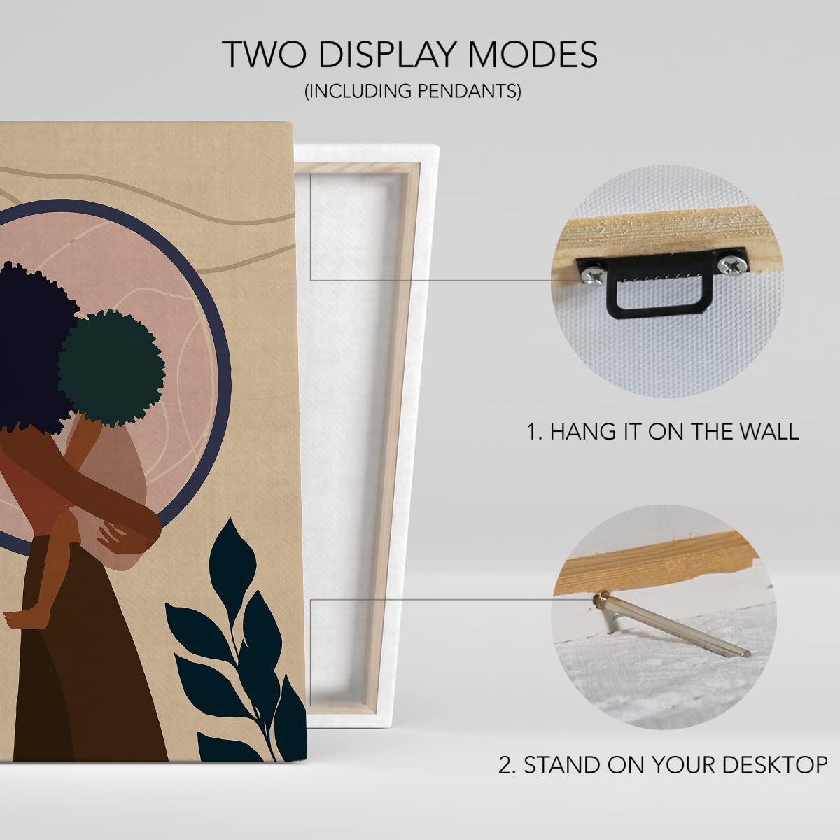 NISTOMISU African American Women Girl Canvas Prints Wall Decor Black Mother and Daughter Canvas Art Sign Canvas Poster Gifts for Home Bedroom Decor 11.5"x15"