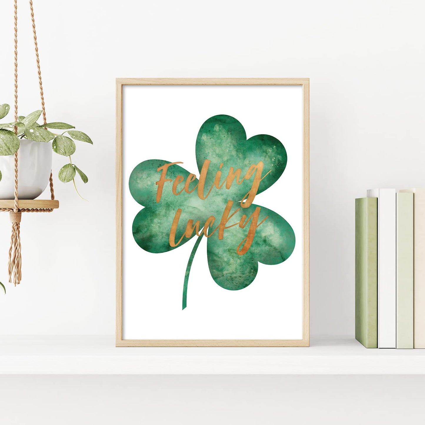 Whaline 8Pcs St Patrick's Day Wall Art Prints 8x10 Inch Watercolor Shamrock Art Poster Irish Lucky Clover Art Prints St Patrick's Day Poster for Gallery Wall Home Living Room Bedroom Decor (NO FRAME)