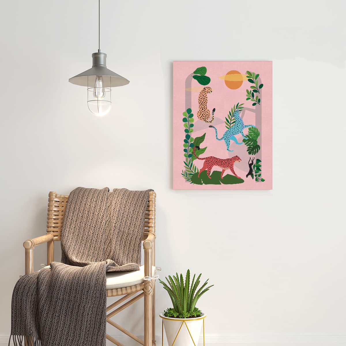 NISTOMISU Colourful Cheetahs Canvas Prints Wall Decor Jungle Cheetahs Canvas Art Sign Canvas Poster Gifts for Home Living Room Bedroom Bathroom Decor 11.5"x15"