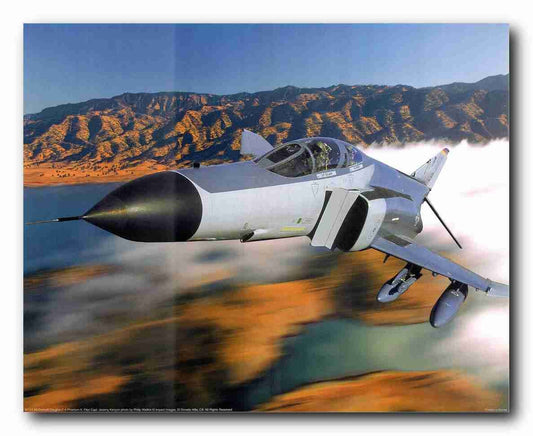 Fighter Aviation Wall Decor Military MD F-4 Phantom II Flying Jet Aircraft Picture Art Print Poster (16x20)