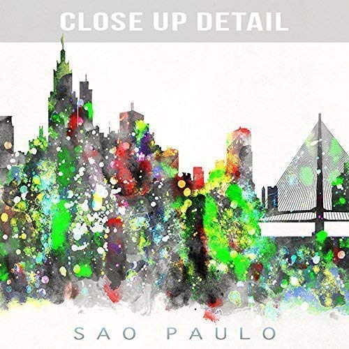 Sao Paulo Brazil Watercolor Skyline Poster Cityscape Wall Art Print Home Decor Watercolour Artwork - Unframed