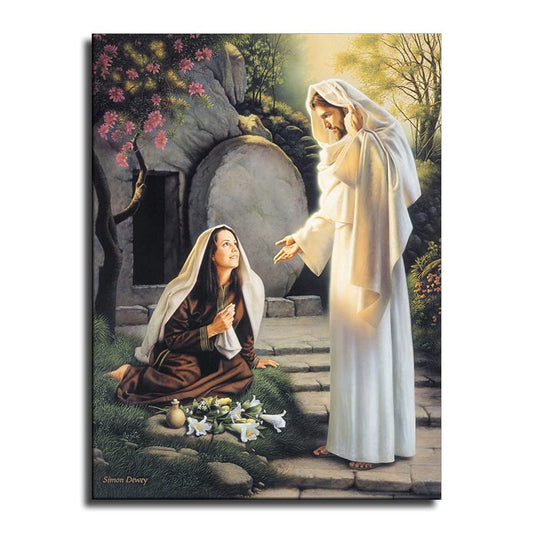 WRR Simon Dewey - Why Weepest Thou Jesus Christ Poster Picture Canvas Wall Art Print Jesus with Woman Poster Home Room Decor (8x10inch-NoFramed)