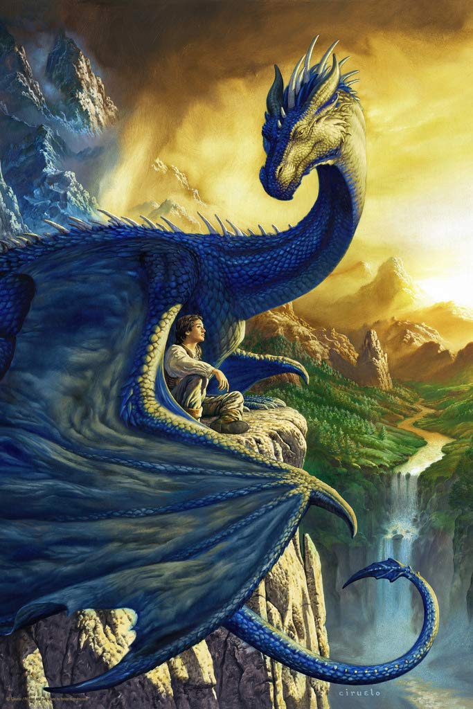 Eragon Dragon With Boy by Ciruelo Artist Animal Painting Fantasy Creative Beautiful Photograph Picture Bedroom Home Living Room Office Gif Artistic Aesthetic Cool Wall Decor Art Print Poster 12x18