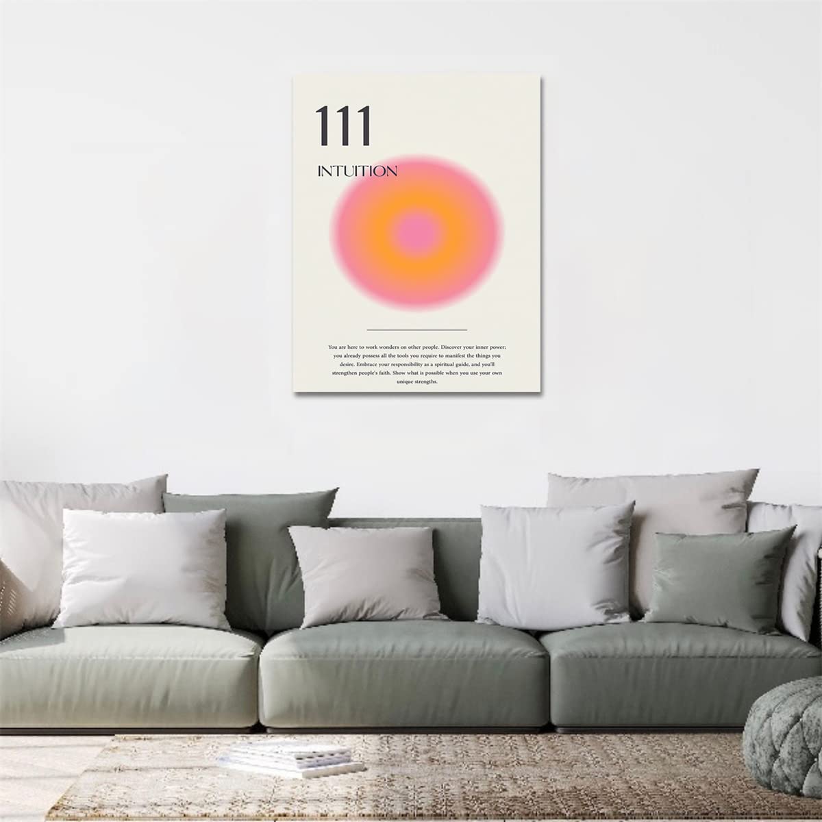 PHIMIITA Angel Number Poster 111 Poster, Aura Poster, Angel Number Poster, Angel Number Wall Art Print, Gradient Aura（8x10inch-Unframed