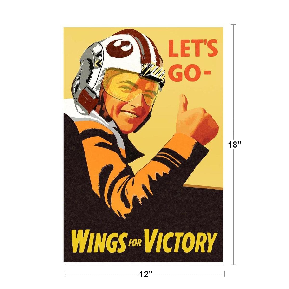 Lets Go Wings For Victory Pilot War Propaganda Cool Wall Decor Art Print Poster 12x18