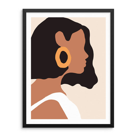 Sincerely, Not Abstract Wall Art Print Woman's Face with Earring Gouache Fashion Poster 11"x14" UNFRAMED Modern Minimalist Artwork for Bedroom Living Room Bathroom Home Office Decor (OPTION 1)