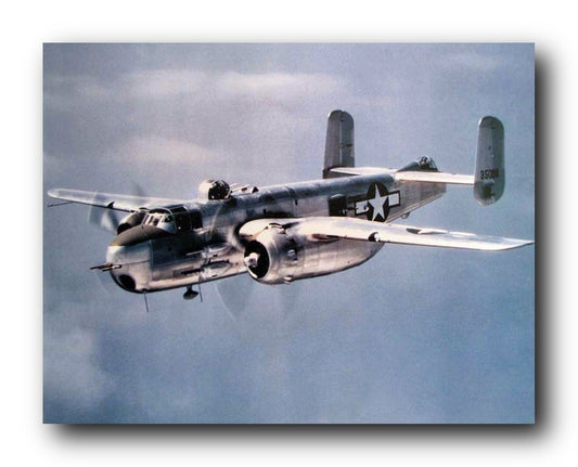 Military Aviation Wall Decor Military B-25 Mitchell. Lt. Bomber Airplane Jet Vintage Aircraft Art Print Poster (16x20)