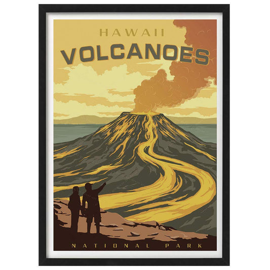 Hawaii Volcanoes National Park America Vintage Travel Poster Art Print Canvas Painting Home Decoration Gift(12X18 inch)