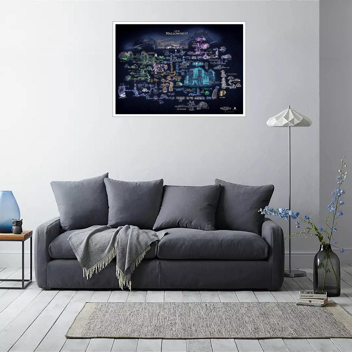 Hollownest T1175's Hollow Knight Map Poster Canvas Prints Wall Art For Home Office Decorations Unframed 18"x12"