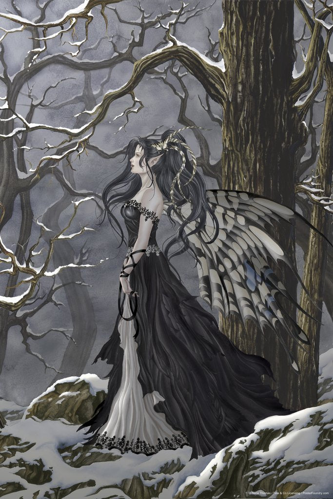 Hope by Nene Thomas Winter Fairy Woods Snow Dark Trees Fantasy Cool Wall Decor Art Print Poster 12x18