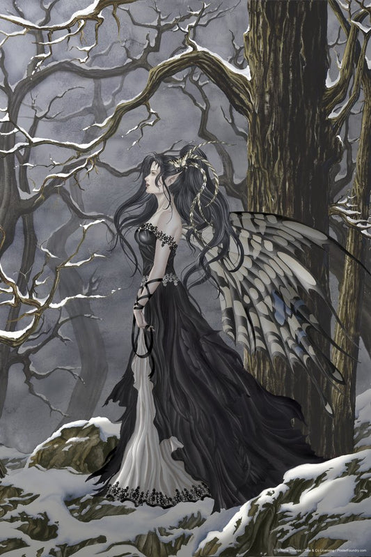 Hope by Nene Thomas Winter Fairy Woods Snow Dark Trees Fantasy Cool Wall Decor Art Print Poster 12x18