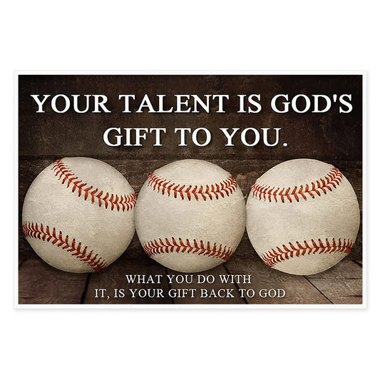 Your Talent Is God'S Gift To You Baseball Canvas Painting Modern Abstract Wall Art Motivational Quote Posters and Prints Wall Decor Unframe Wall Artwork Home Decor Office Kitchen Wall Decoration for