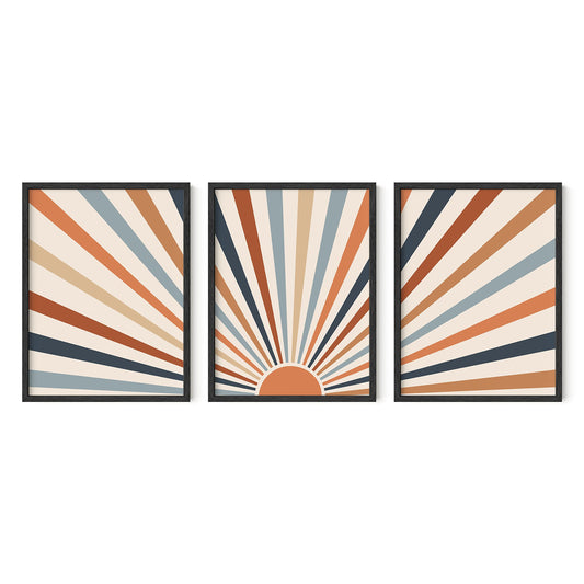 Haus and Hues Bohemian Wall Art - Sun Wall Art, Mid Century Modern Wall Art Boho Art Prints Geometric Wall Print Boho Wall Prints, Boho Posters, Mod Sun Poster Sun Bohemian Art Print (Unframed, 12x16)