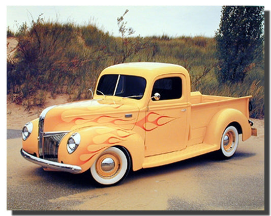 Vintage Pickup 1940 Ford Truck Street Rod Wall Decor Art Print Poster (16x20)