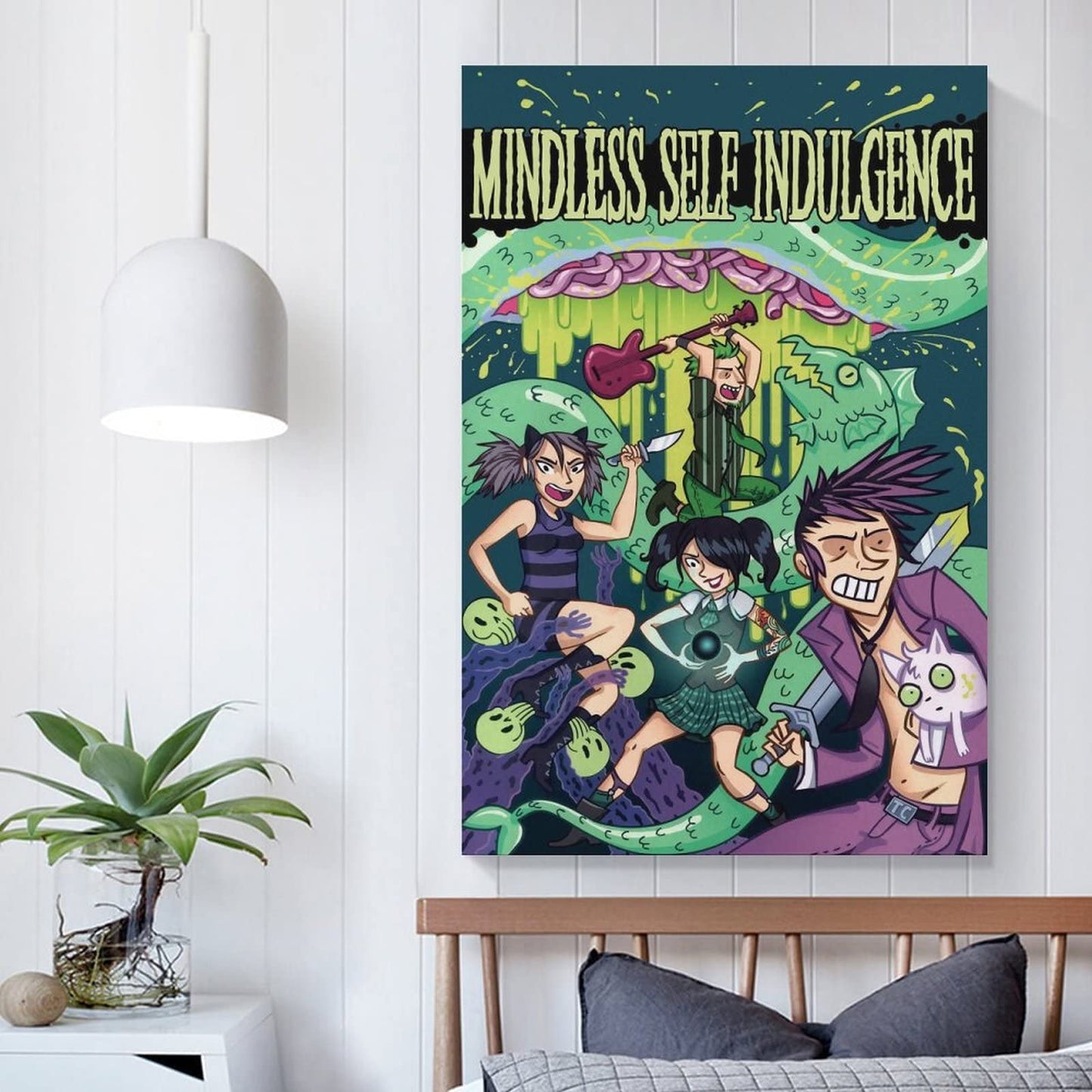 HOWhite Mindless Self Indulgence Punk Band Poste Canvas Art Poster And Wall Art Picture Print Modern Family Bedroom Decor Posters 08x12inch(20x30cm)