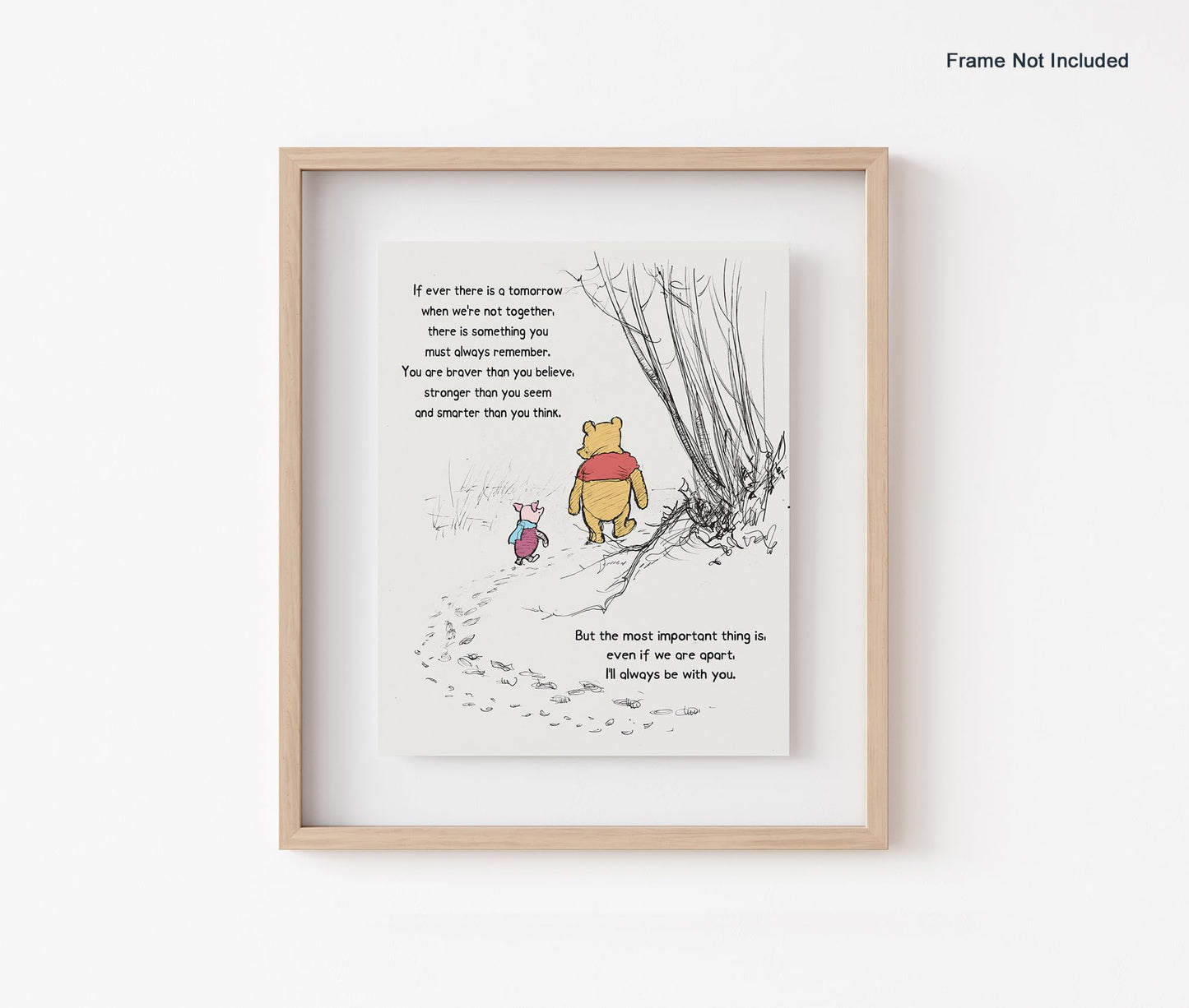 If Ever There Is A Tomorrow, Winnie Wall Art, A. A. Milne the Pooh Quote Classic Poster, Nursery Wall Decor, Encouragement Gift for Kids, Unframed Print (8"x10")