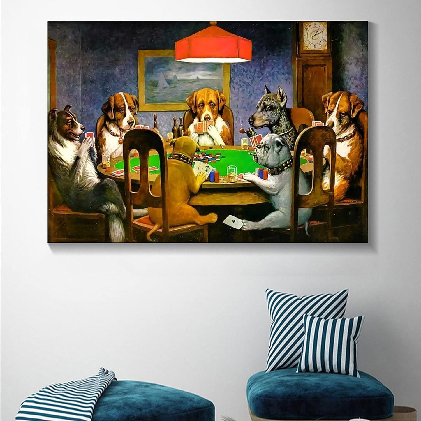 MMIXIANG Dogs Playing Poker Canvas Art Poster and Wall Art Picture Print Modern Family Bedroom Decor Posters 16x24inch(40x60cm)