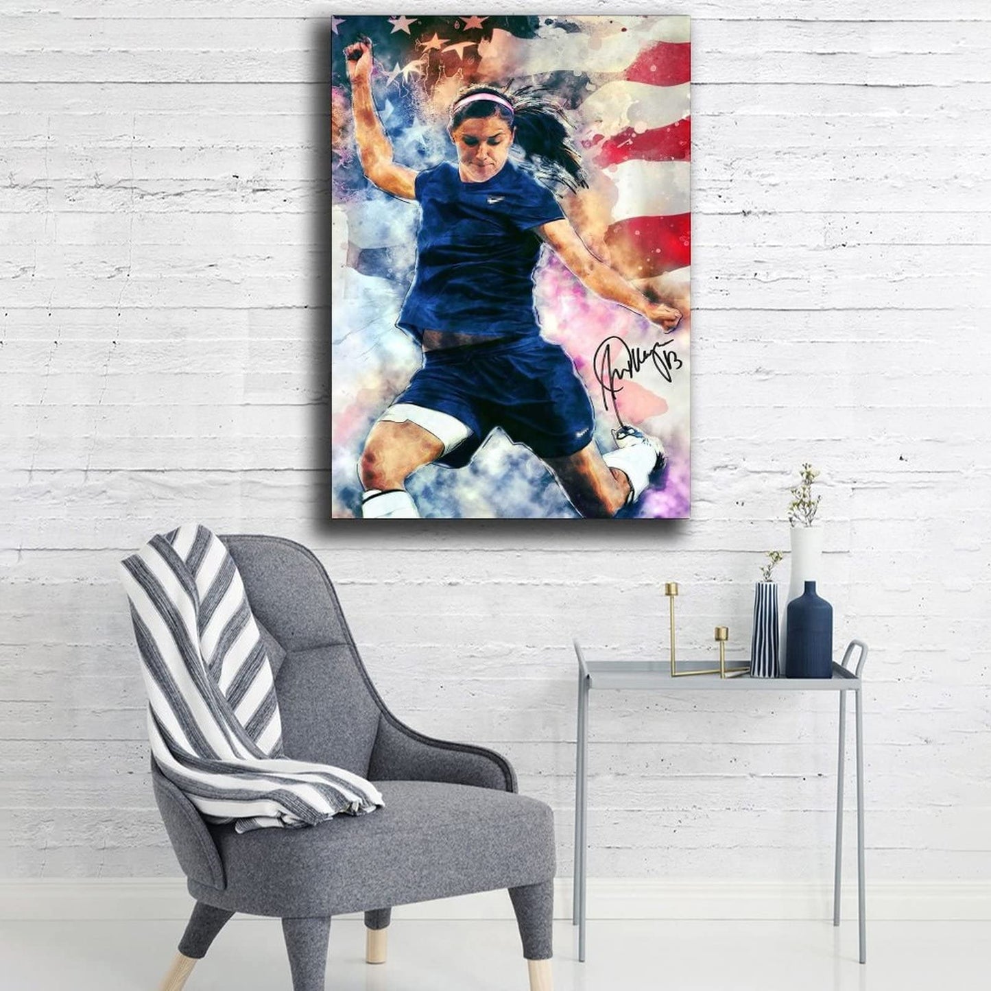 BUUTUUCE Alex-Morgan Soccer Star Sport Canvas Art Poster And Wall Art Picture Print Modern Family Bedroom Decor Posters 12x18inch(30x45cm)