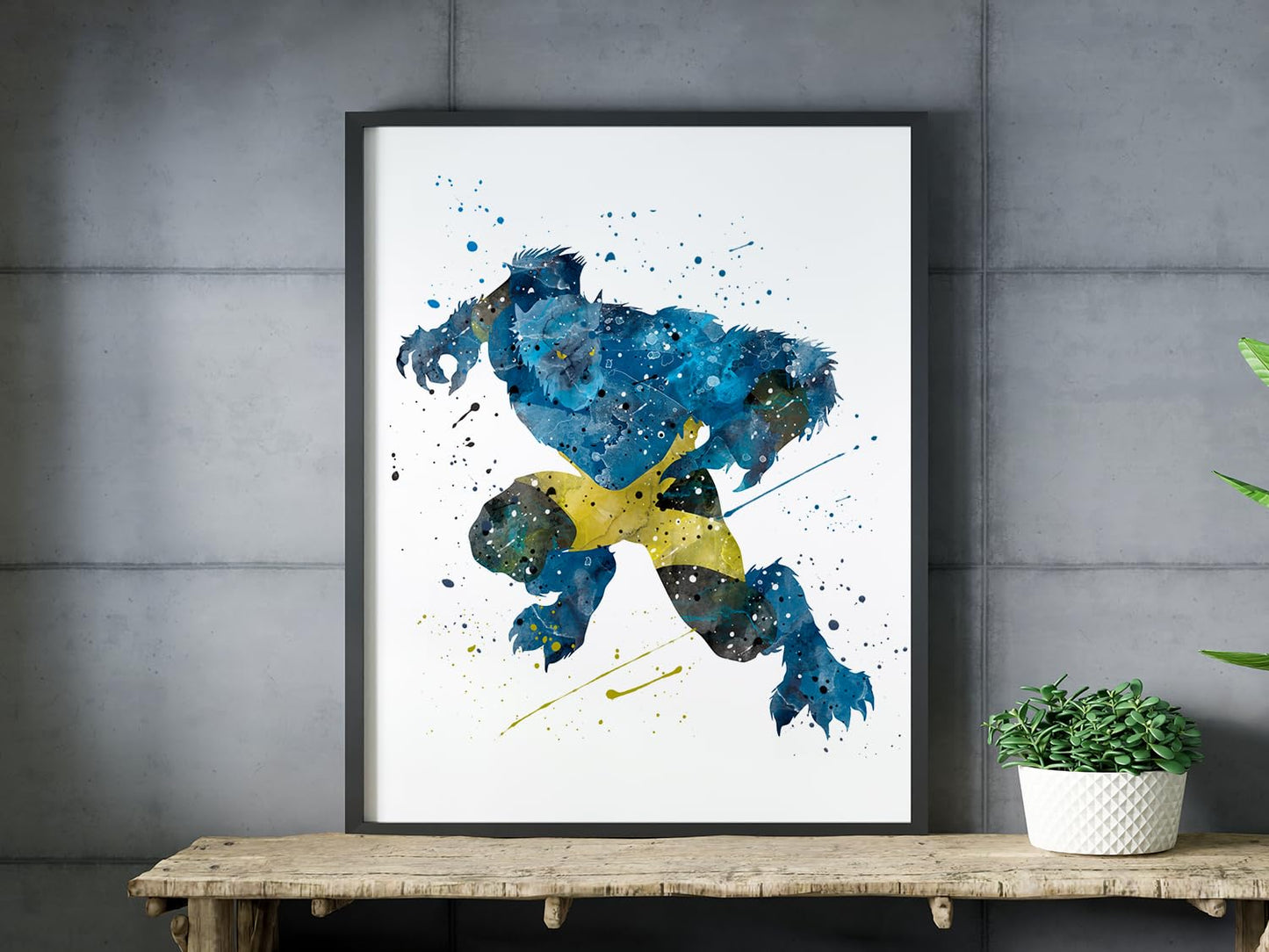 Beast Prints, X-Men Watercolor, Nursery Wall Poster, Holiday Gift, Kids and Children Artworks, Digital Illustration Art