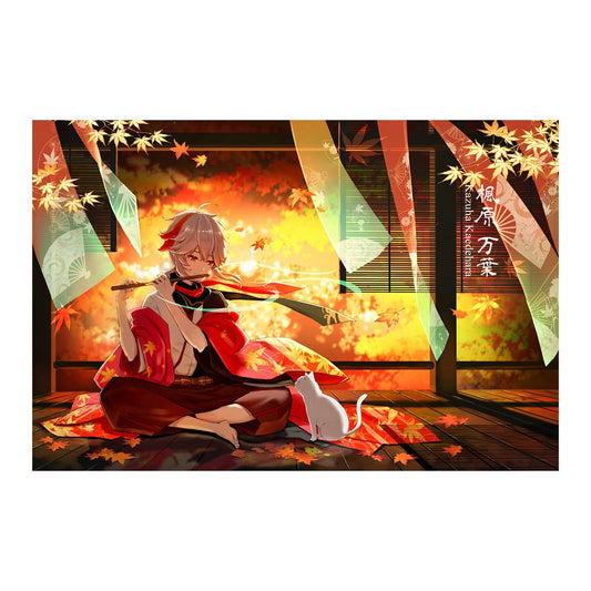 Genshin Impact Kaedehara Kazuha Wall Art Canvas Print Poster,Posters for Boys Room,Living Room Bedroom Bathroom Decor EMXEE (12x18 No Framed,B),White