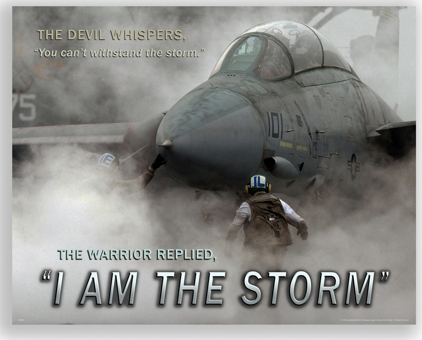 Inspirational Wall Art Co. - I Am The Storm - Air Force Jet Aircraft Branch Veteran Sunset Sky Infantry Motivational Players Quotes Posters - Print Home Gift Bedroom Decor - 11X14 inches