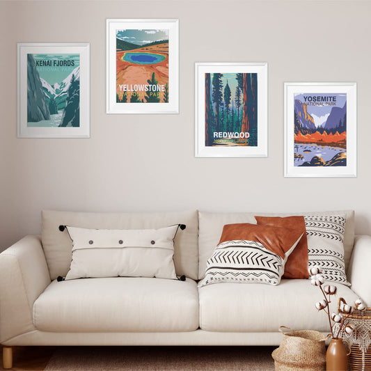Gersoniel 16 Pieces Vintage National Park Posters - Unframed Wall Art Prints Set for Living Room, Bedroom, and Bathroom Decor