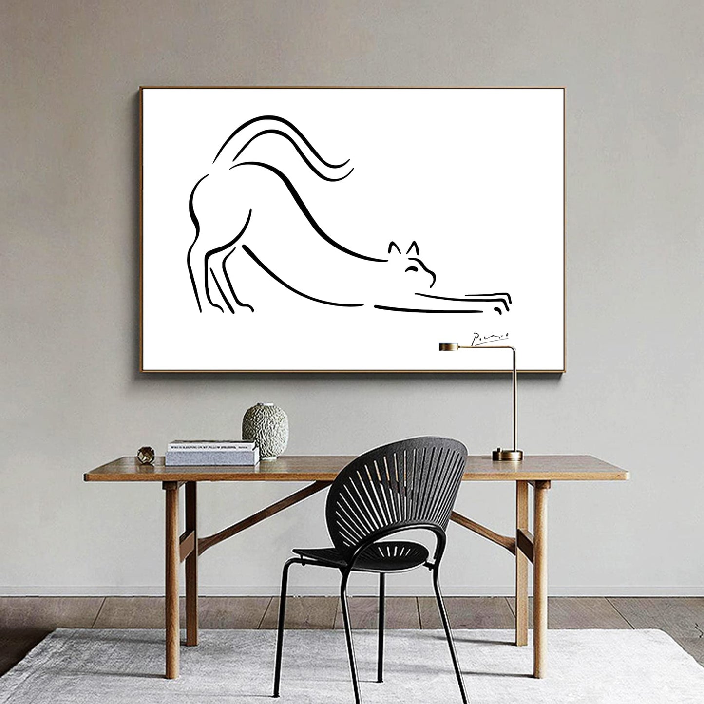 ZZPT Pablo Picasso Wall Art - Pablo Picasso Canvas Art Prints - Fine Art Poster - Cat Wall Decor - Modern Home Decor for Living Room Bedroom Office Unframed (Cat,12x18in/30x45cm)