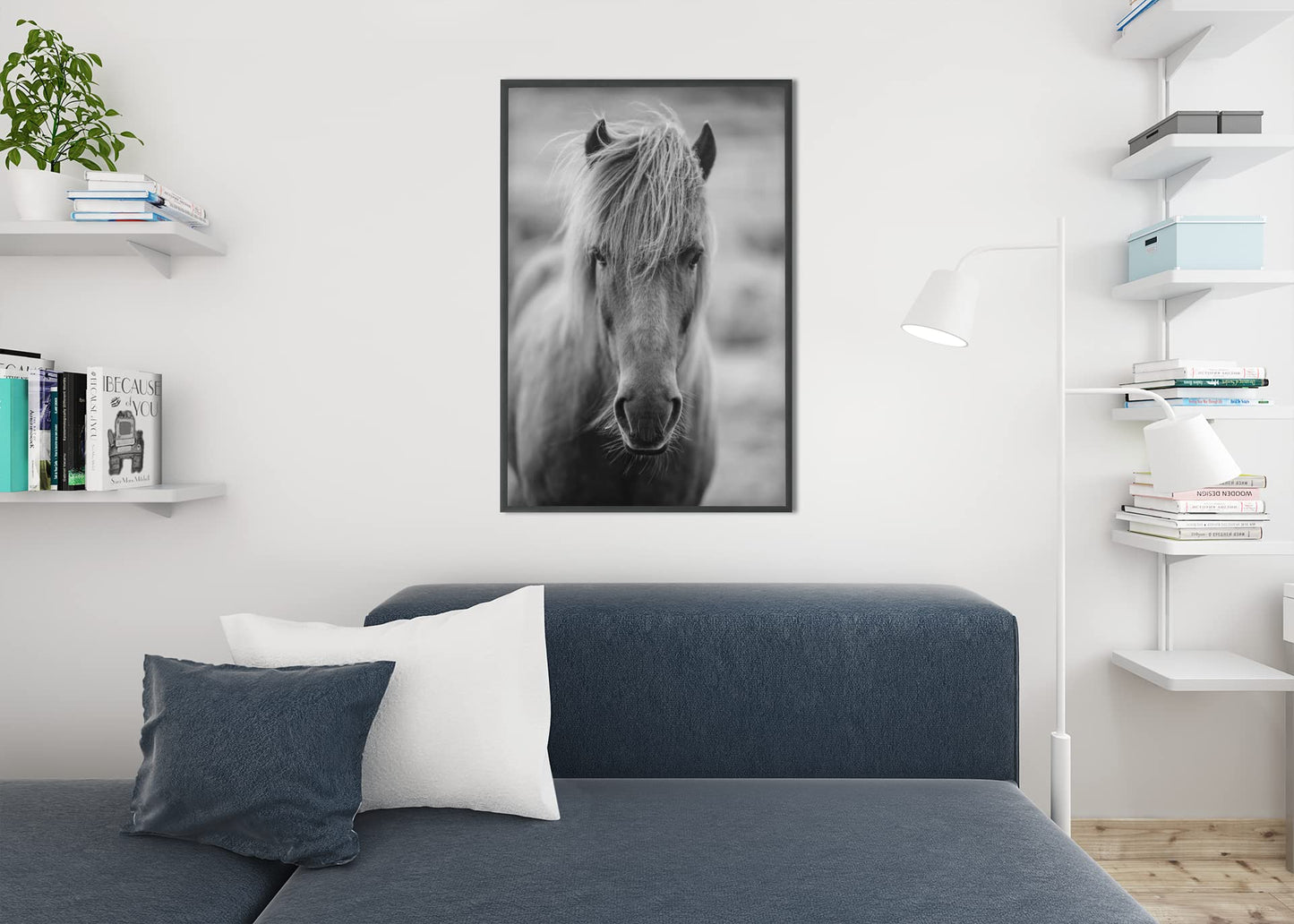 Majestic Horse Poster Cool Farmhouse Wall Art Decor Home Room Living Room and Bedroom Decoration Modern Western House Black and White Country Housewarming Cool Wall Decor Art Print Poster 12x18