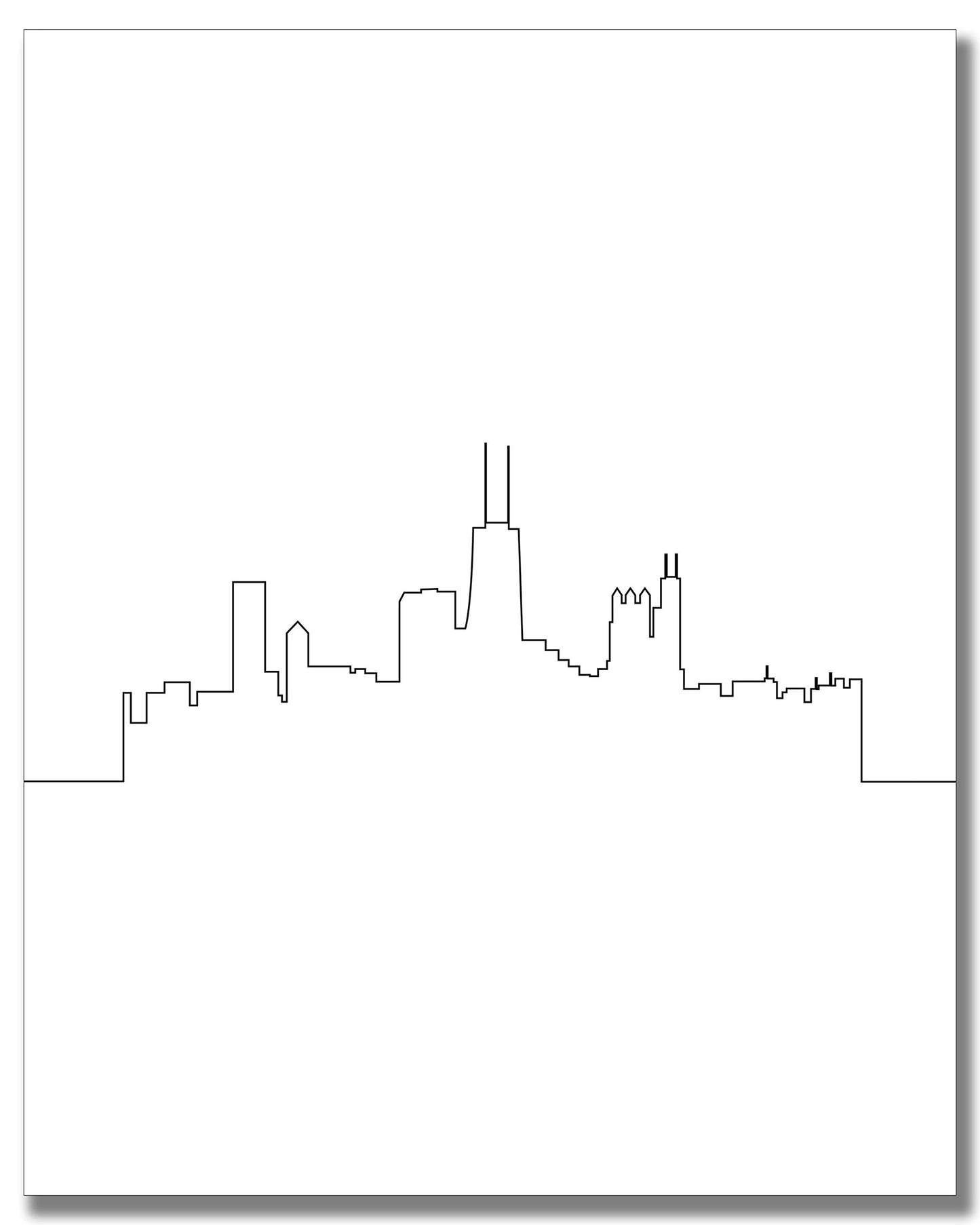 Chicago City Skyline Wall Décor Prints - Set of 2 (8x10) Art Photos - Typography Minimalist Poster