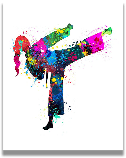 Govivo Karate Themed Gifts Wall Art - Inspirational Wall Art - Martial Art Poster, Canvas or Print - Dojo Decor Wall Art - Motivational Sports Quotes - Jiu Jitsu Picture - 8x10 unframed print