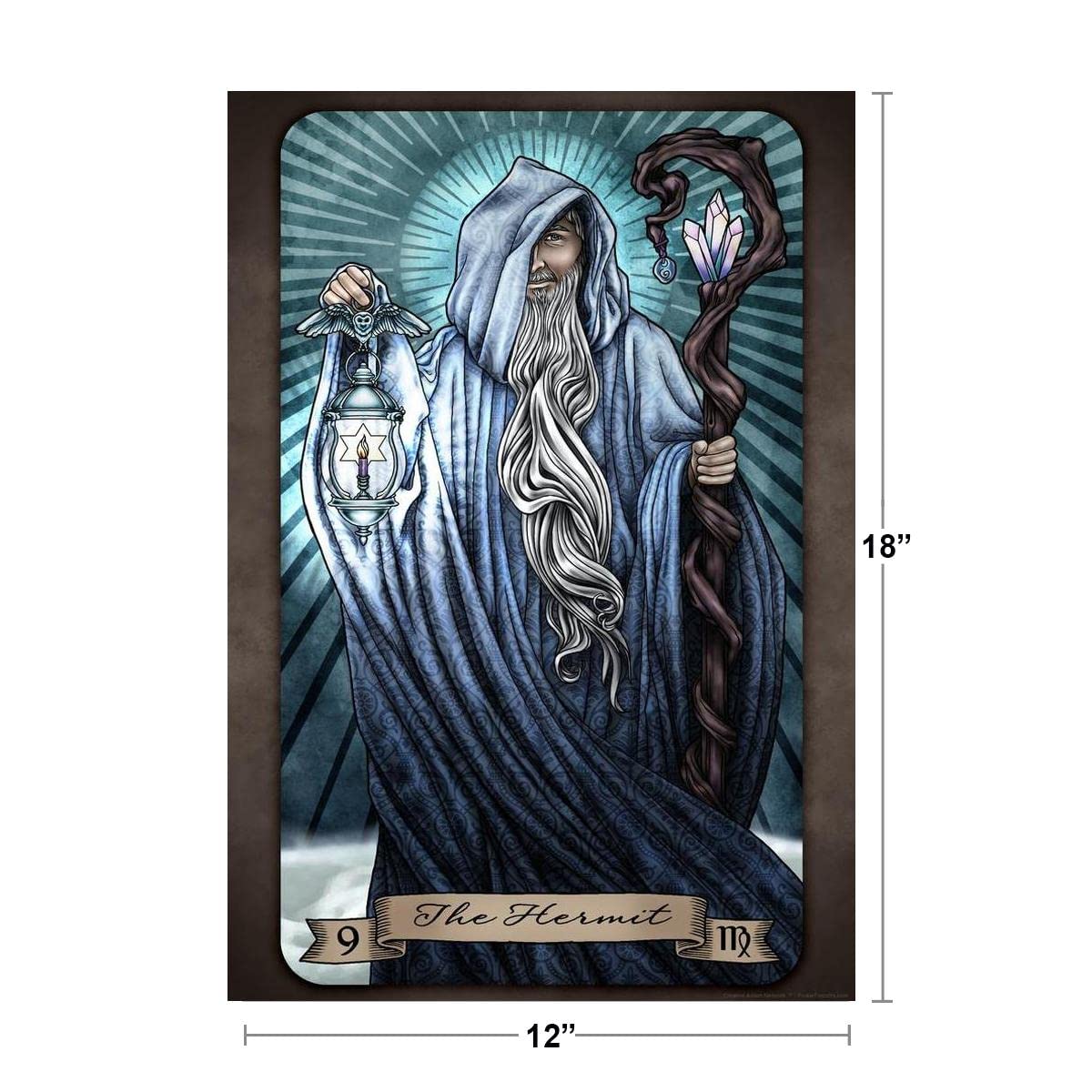The Hermit Tarot Card by Brigid Ashwood Luminous Tarot Deck Major Arcana Witchy Decor New Age Cool Wall Decor Art Print Poster 12x18