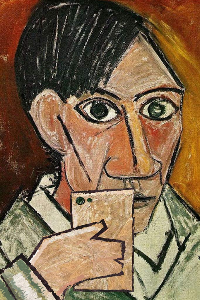 Pablo Picasso Selfie Portrait Painting Funny Fine Art Print Picasso Wall Art Cubism Expressionism Artwork Style Abstract Symbolist Oil Painting Cool Wall Decor Art Print Poster 12x18